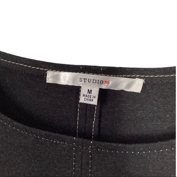 STUDIO M Charcoal Crew neck A-Line Dress Size M - Picture 5 of 8